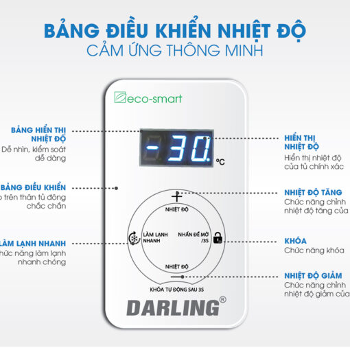 Tủ đông darling Smart Inverter khiển điện tử