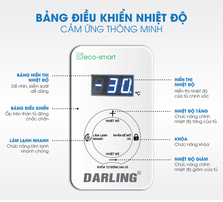 Tủ dông darling 970l DMF-9779ASI điều khiển điện tử