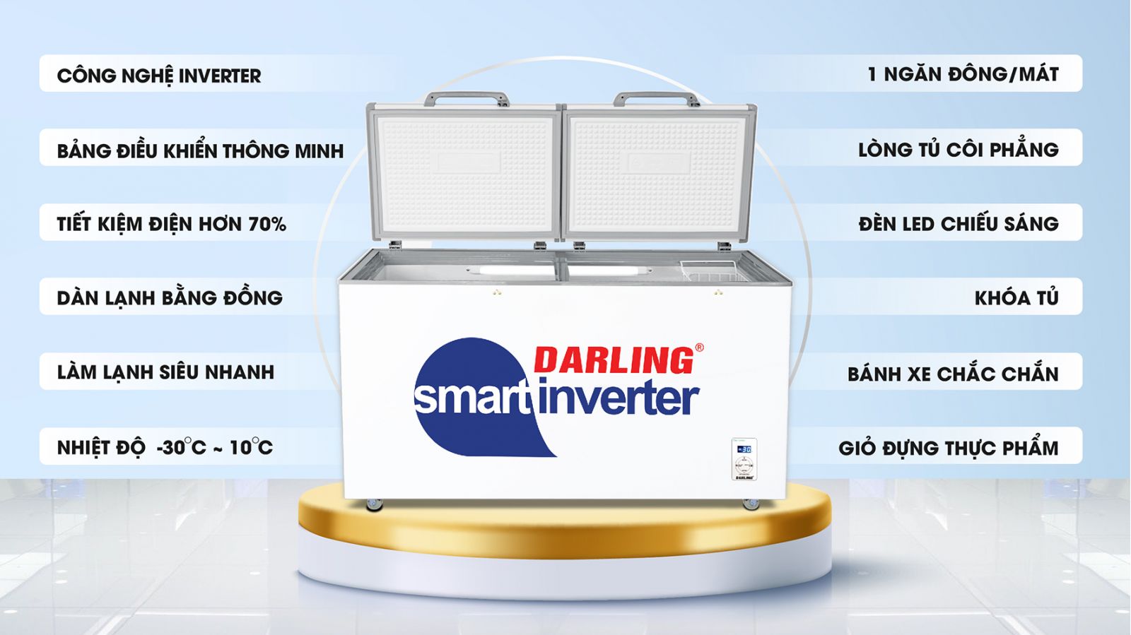 Tủ đông Darling 450 lít DMF-4799 ASI Smart Inverter 8 Tổng quan chức năng Tủ đông Darling 450 lít DMF-4799 ASI