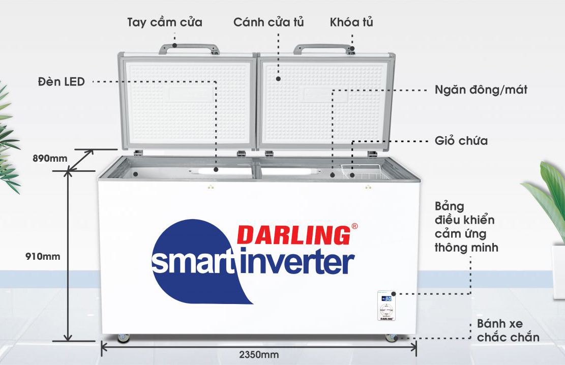 Tủ đông Darling 1200 lít DMF-1179 ASI Smart Inverter