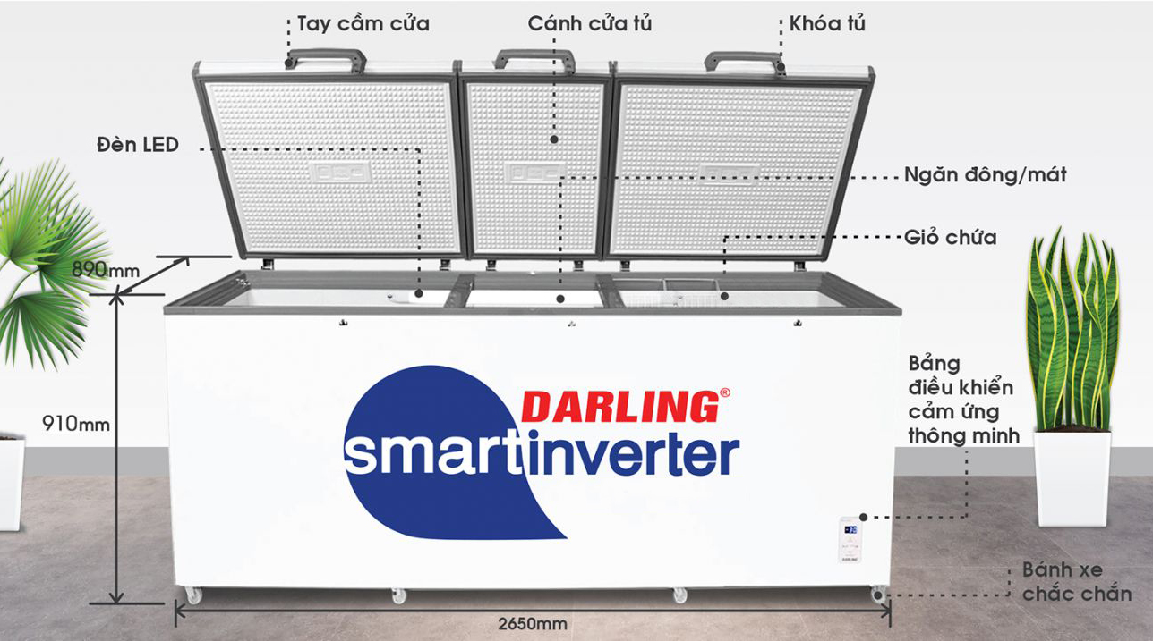 Tủ đông Darling 1400 lít DMF-1279 ASI Smart Inverter