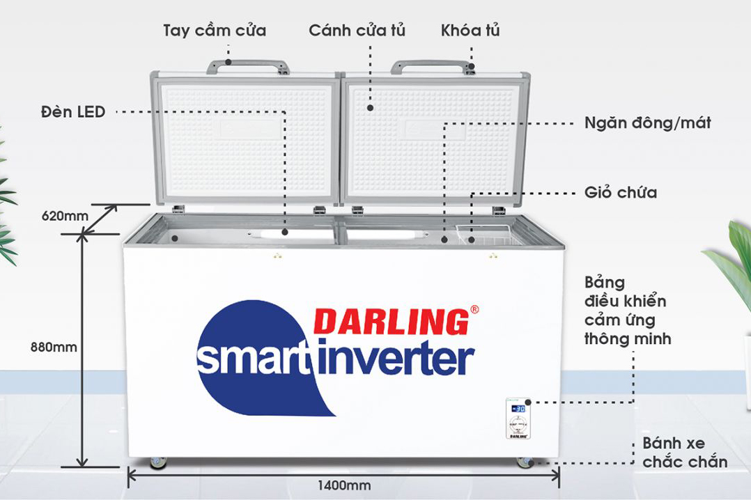Tủ đông Darling 450 lít DMF-4799 ASI Smart Inverter