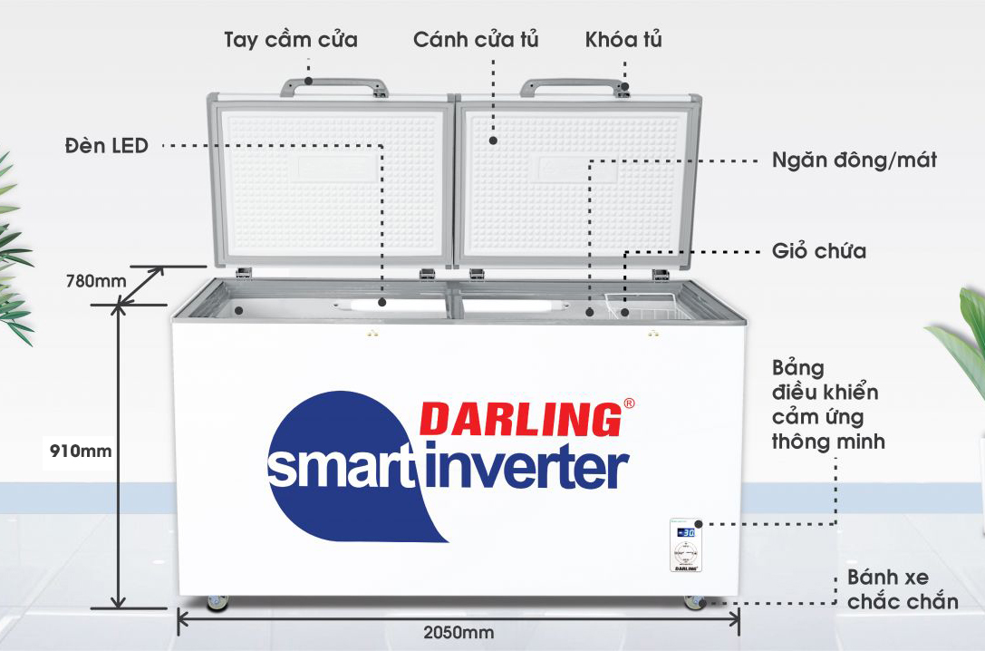 Tủ đông Darling 970 lít DMF-9779 ASI Smart Inverter