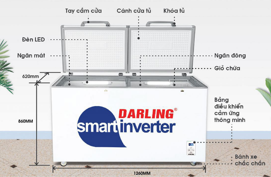 Tủ đông Darling 370 lít DMF-3799 ASI Smart Inverter