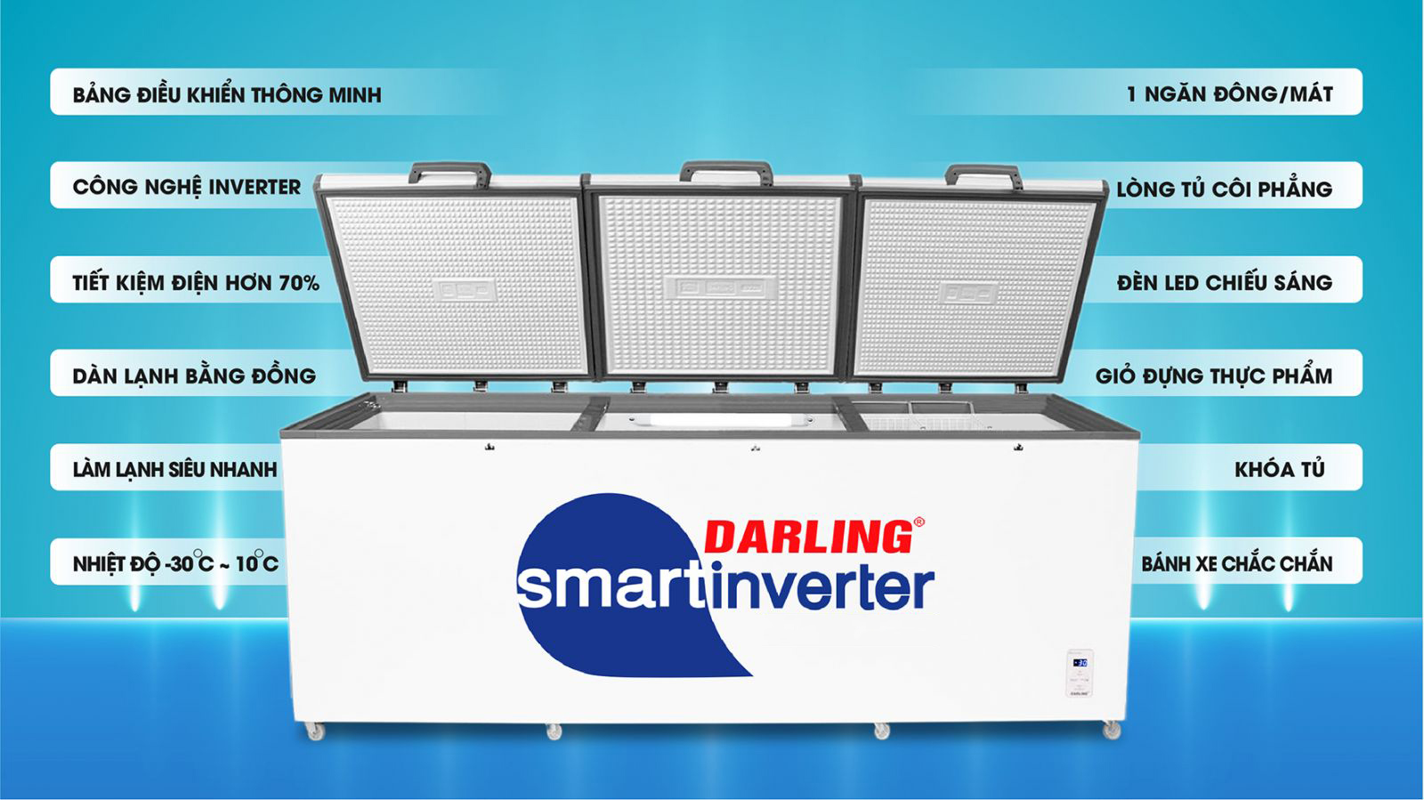 Tủ đông Darling 1700 lít DMF-1579 ASI Smart Inverter