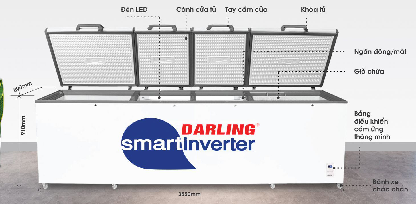 Tủ đông Darling 2100 lít DMF-1779 ASI Smart Inverter