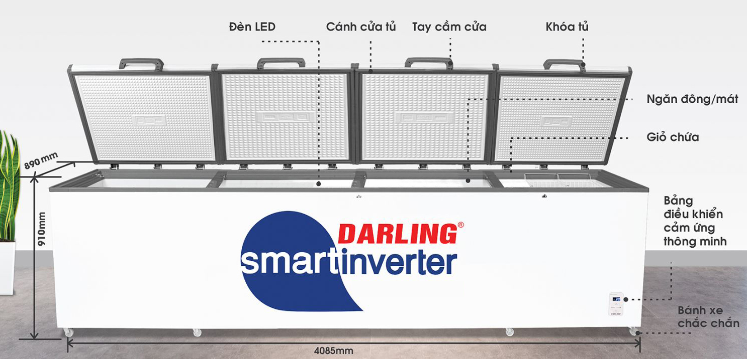 Tủ đông Darling 2500 lít DMF-1979 ASI Smart Inverter