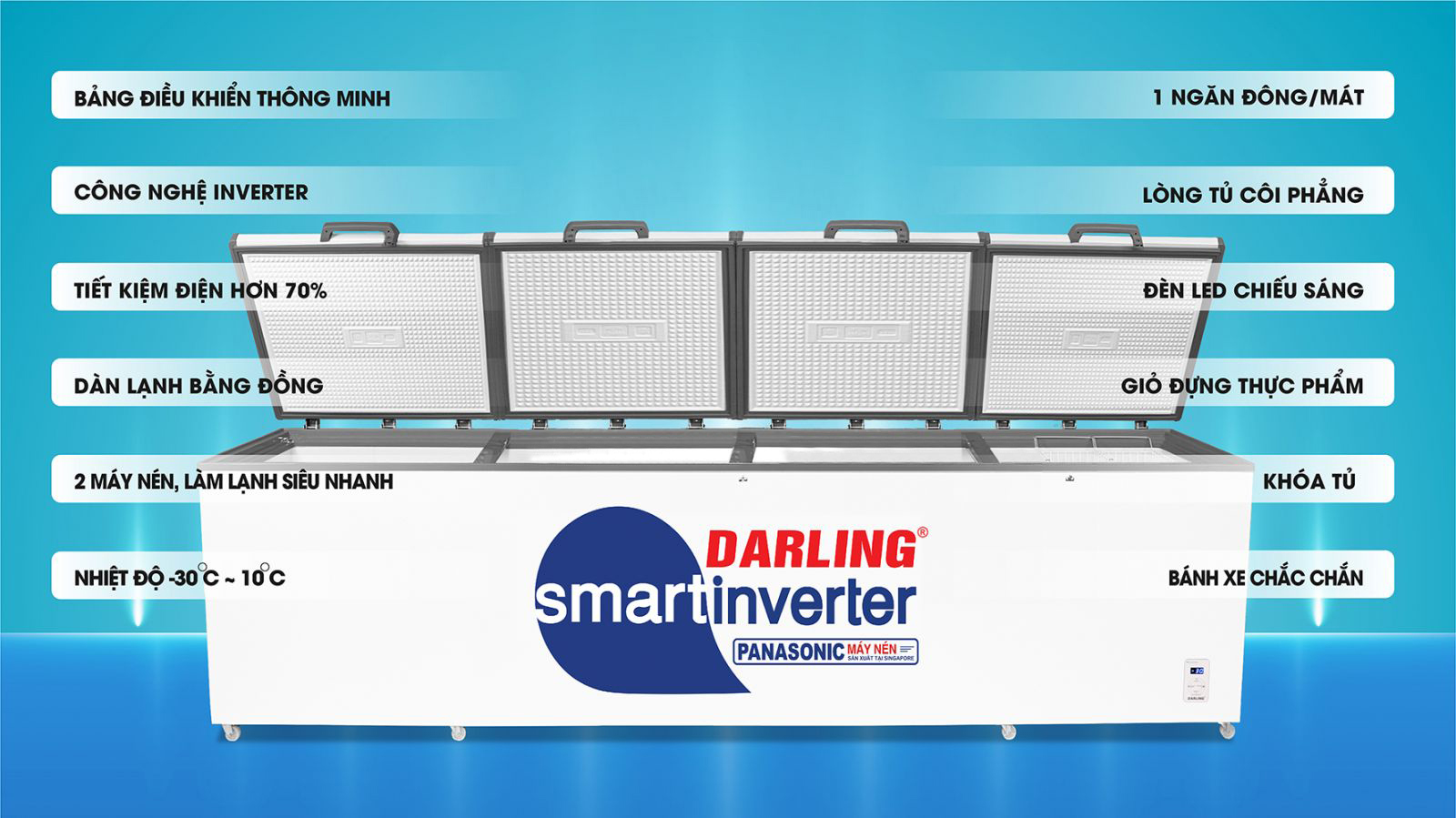Tủ đông Darling 2500 lít DMF-1979ASI Smart Inverter - Tính Năng