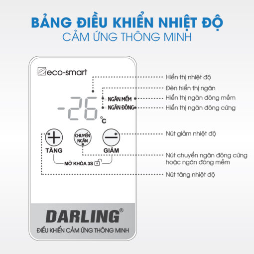 Tủ đông mát Darling 360 lít DMF-3699WSI-4 Bảng điều khiển