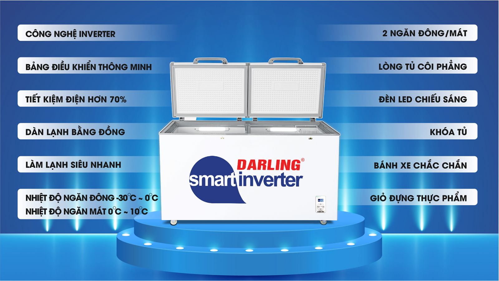 Giới thiệu Tủ đông Darling 360 lít DMF-3699WSI-2 Smart Inverter